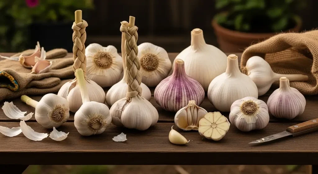 How to grow garlic varieties comparison - hardneck softneck elephant garlic types for home cultivation