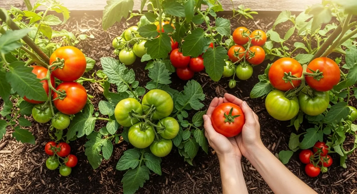 How to grow tomatoes successfully in home garden with ripe red tomatoes and healthy plants