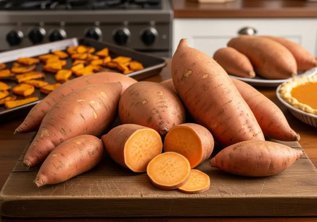 Making the most of sweet potato harvest - fresh homegrown sweet potatoes ready for cooking and storage
