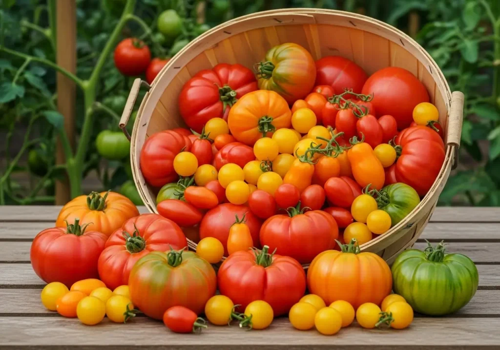 Abundant tomato harvest showing results of proper harvesting tomatoes timing and techniques