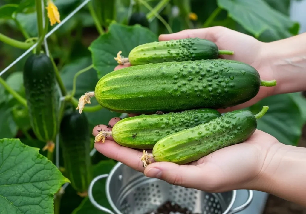 Perfect cucumber harvest showing how to grow cucumber for maximum yield and quality