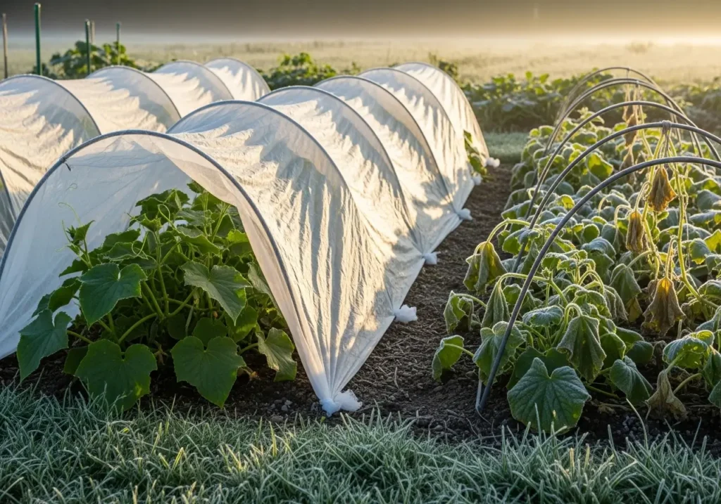 When to plant cucumbers early using row covers for frost protection and season extension