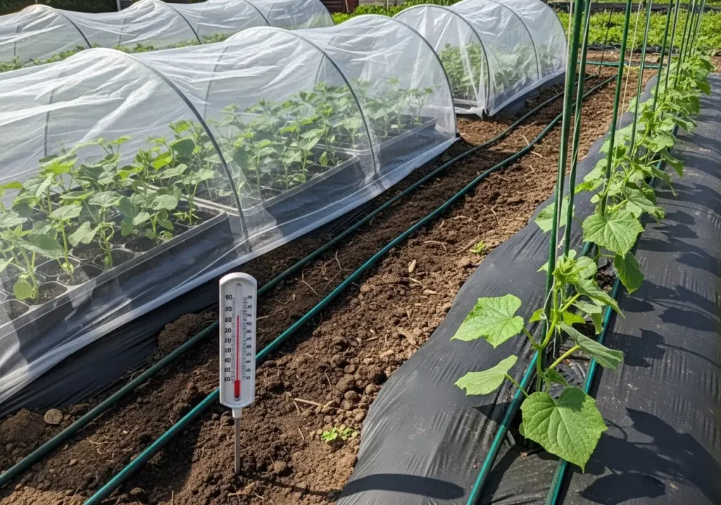 Cucumber growing tips showing how to reduce how long cucumbers take to grow