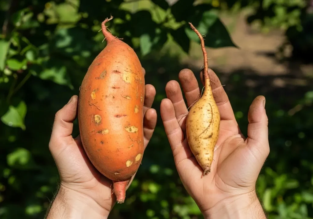 Growing sweet potatoes in partial shade results compared to full sun sweet potato sunlight requirements
