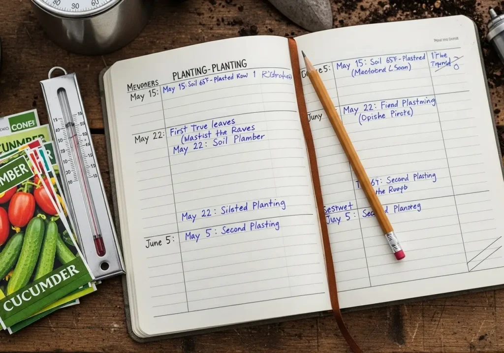 When to plant cucumbers personal planting calendar with soil temperature tracking notes