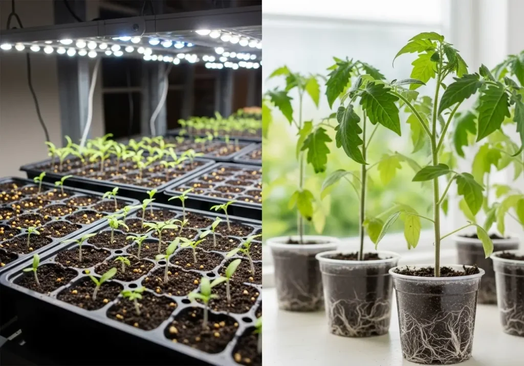 Tomato seeds versus transplants comparison for when to plant tomatoes timing
