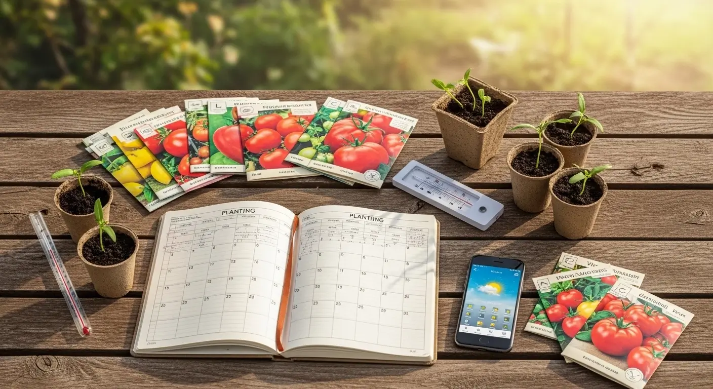 Gardener planting tomato seedlings showing when to plant tomatoes in garden